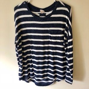 Merona Navy and White Striped Sweater